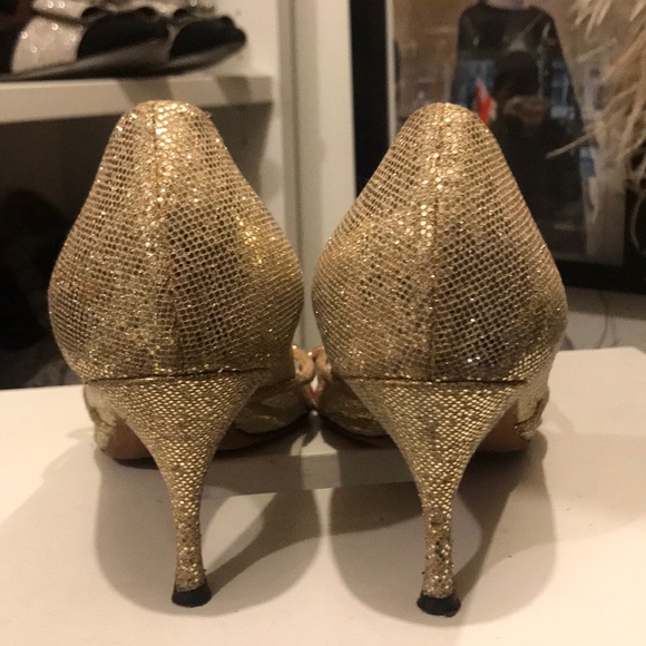 Jean Michel Cabazat gold sparkly heels 38.5 - Picture 4 of 8